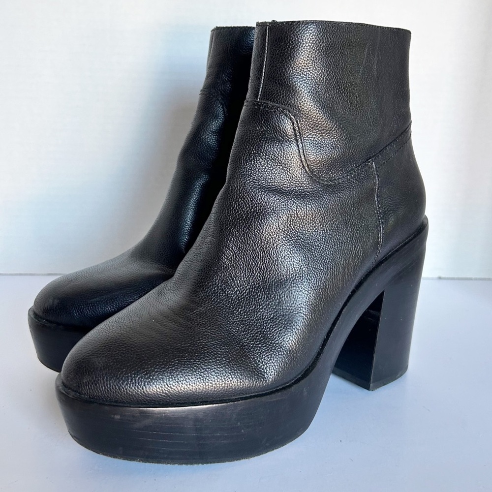 ASH women’s platform leather ankle booties heels